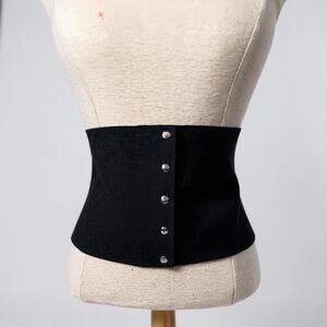 Women’s Whimsy Goth Corset Belt Snap Front Tie Back Faux Suede Small